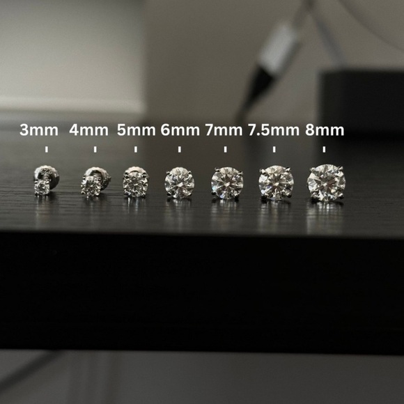 Moissanite Stud Earrings - Picture 6 of 7